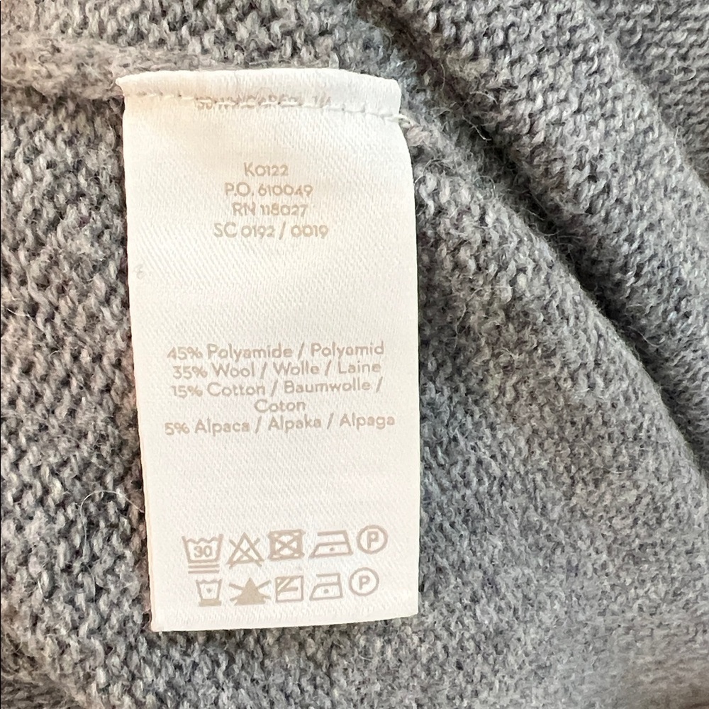 Boden:Gray Open Front knit Cardigan Sweater wool/cotton blend pockets size xs - Picture 6 of 6